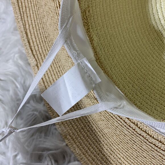 HAT wide brimmed 2 colors bow detail adjustable with drawstring size 56cm - Picture 9 of 11